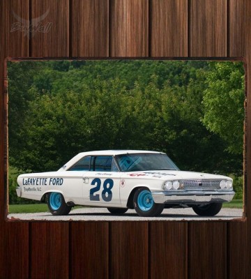 Металлическая табличка Ford Galaxie 500XL 427 Lightweight NASCAR Race Car